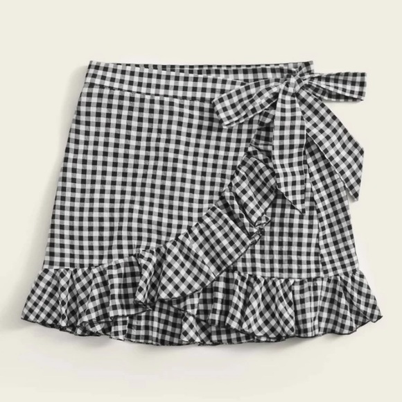 women’s gingham wrap skirt - Picture 3 of 3
